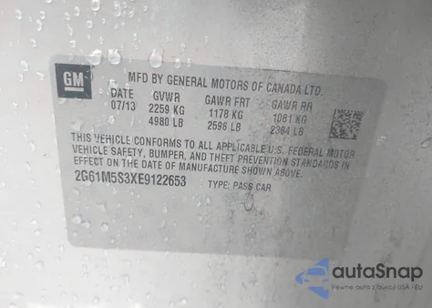 2014 Cadillac Xts Luxury from USA, damaged, VIN 2G61M5S3XE9122653